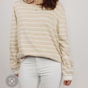 J Crew cream stripe sweater